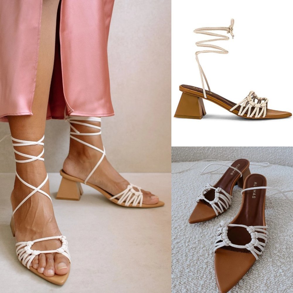 Free People Alohas Mirage Wrap Heels Size 38 NWOT $180